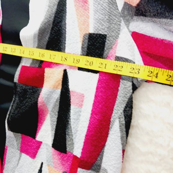 Blouse Size L Pink Black Abstract Whimsycore Y2K Festival Artsy Top Wearable Art - Picture 7 of 10